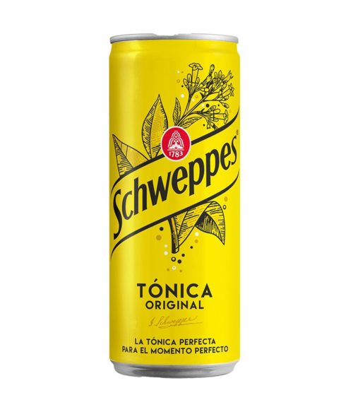 SCHWEPPES Tónica original 100% aromas naturales lata 33 cl